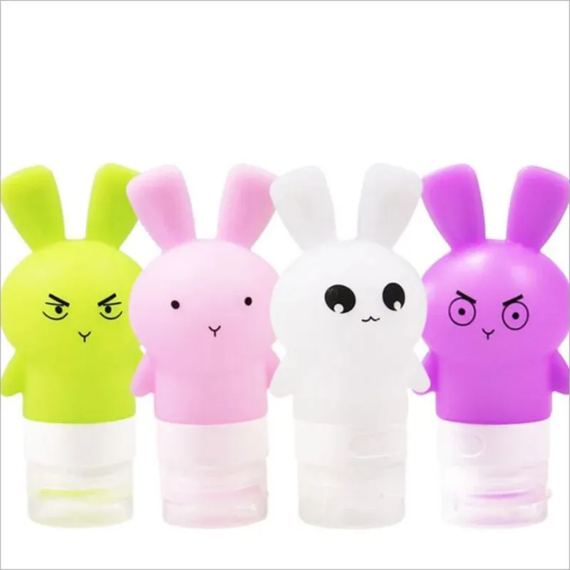 Bouteilles vides en Silicone rechargeables de voyage, portables et mignonnes, pour shampoing, Gel douche, Lotion, Tube à presser, outil de maquillage