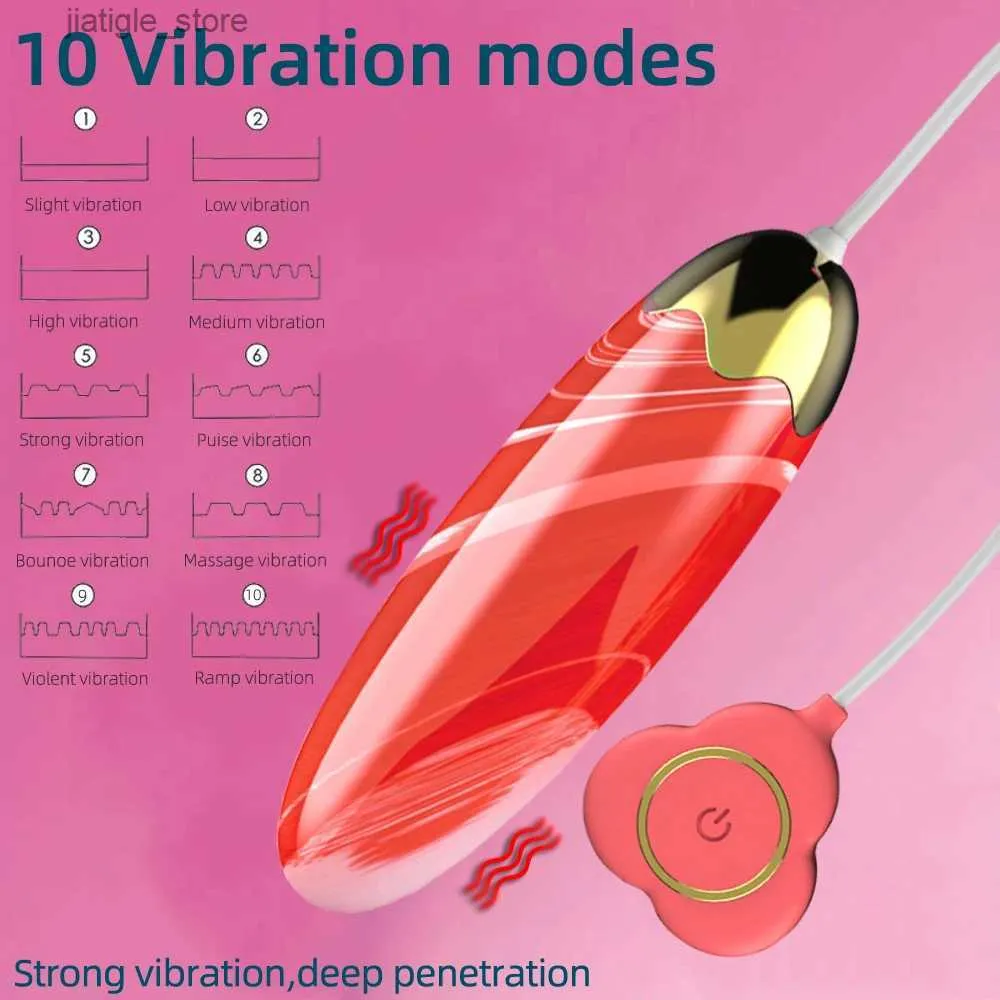 Altri oggetti di bellezza della salute per adulti Game Womens Vibration Jumping Love G-Spot False Penis Remote Control Vibratore multi-velocità Y240402