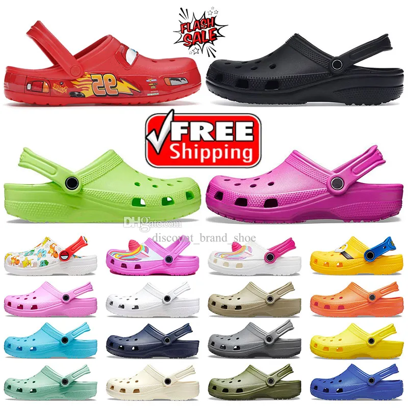 Croc Clog Classic Designer Sandaler Summer Beach Waterproof Bild vuxna barn svarta vita orange män kvinnor tofflor ammande inomhus skor gratis fraktsko dhgate