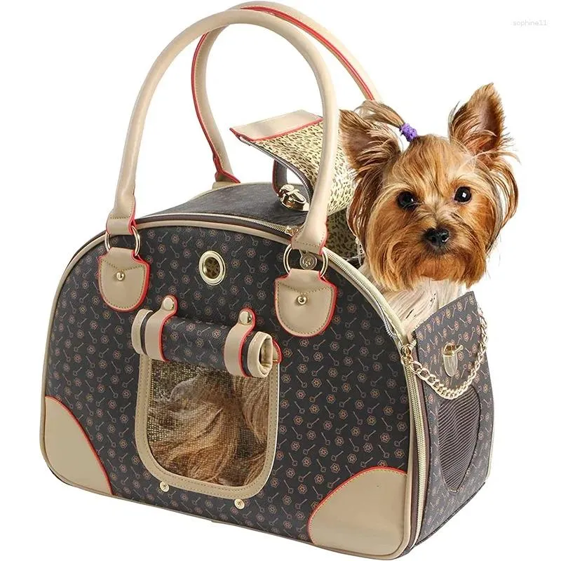 Borsa per cani Borsa in pelle PU Borsa per gatti Borsa per animali domestici Cucciolo per escursioni all'aperto Viaggi