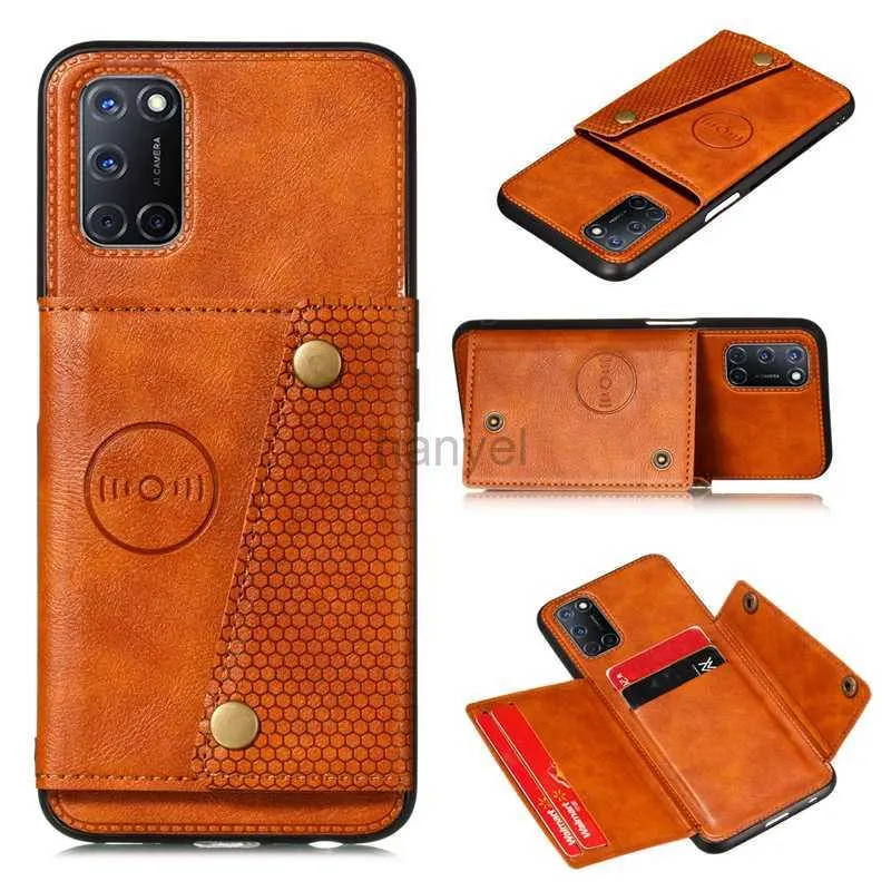 携帯電話のケースPU革シリコンケースOPPO A72 A52 A53 A91 A94 A93 A9 2020 RENO 4 5 LITE 5Z REALME 6 8 PRO CARD SLOT HOLDER WALLET COVER 24422