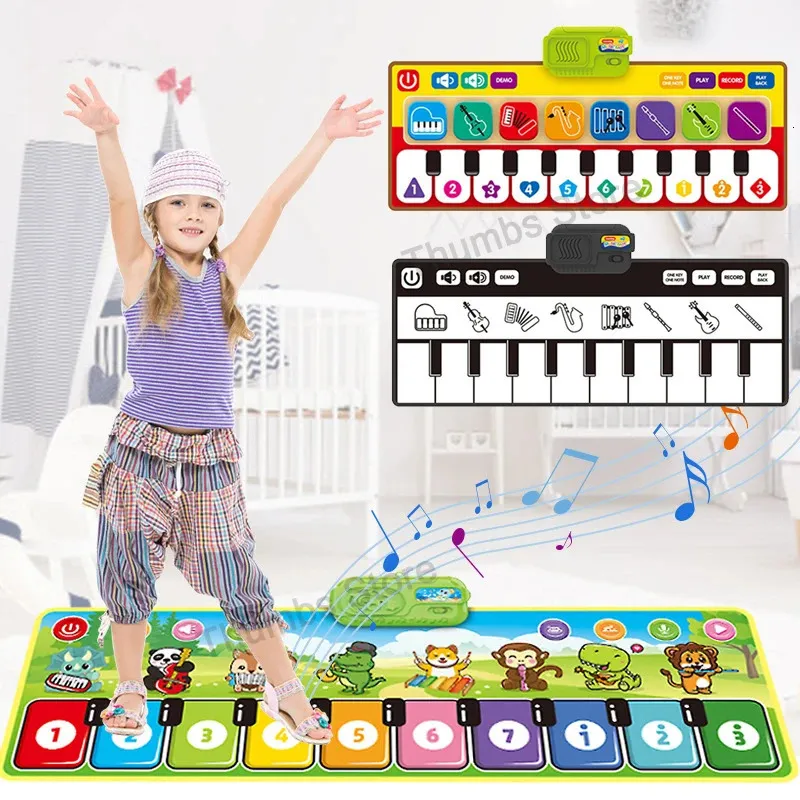 Kids Musical Piano Matte für Kleinkinder Floor Keyboard Tanzmatte Kinder spielen Musikinstrumente Baby Mat Study Bildungsspielzeug 240422