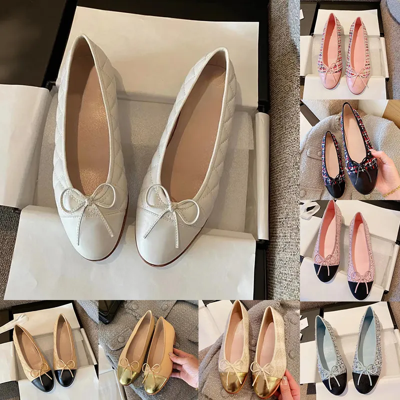 2024 Fashion Slip On Designer Women Loafers Shoes Low Heels Black White Ballet Lady Slippers Flat Dress Shoe Ladies Luxury Paris Brand ballerina Wedding Sandals
