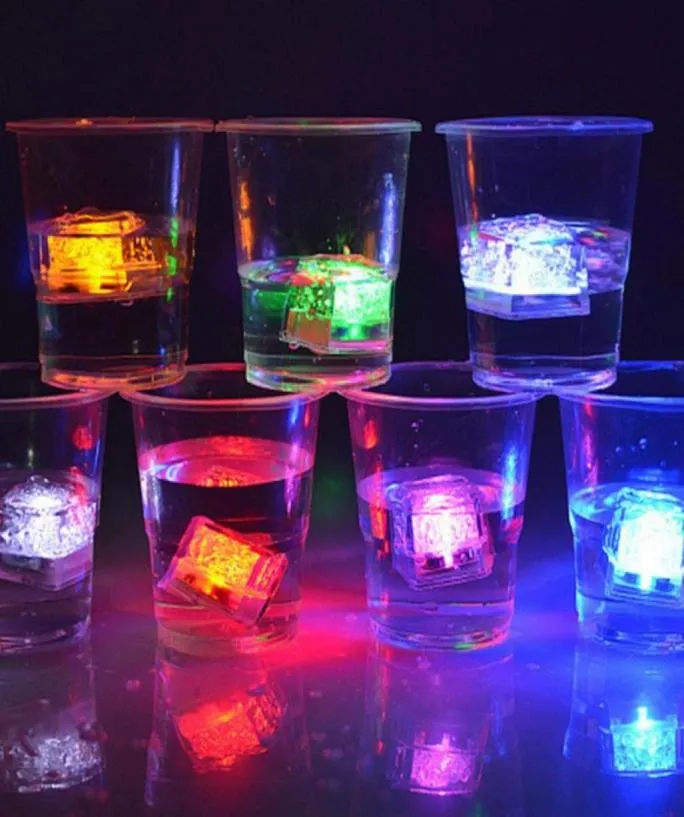 12pcs Pack Multicolor Flashing Novelty LED Night Lights Waterproof Square Ice Cubes Light AG3 Battery for Bar Club Drinking Party 5458695