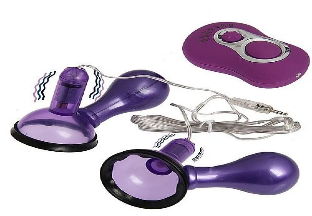 Electric Breast Massage Vibrator Clit And Nipple Stimulator Pumps Suction Sex Toys For WomenSex Flirting Breast Enlarger5299019