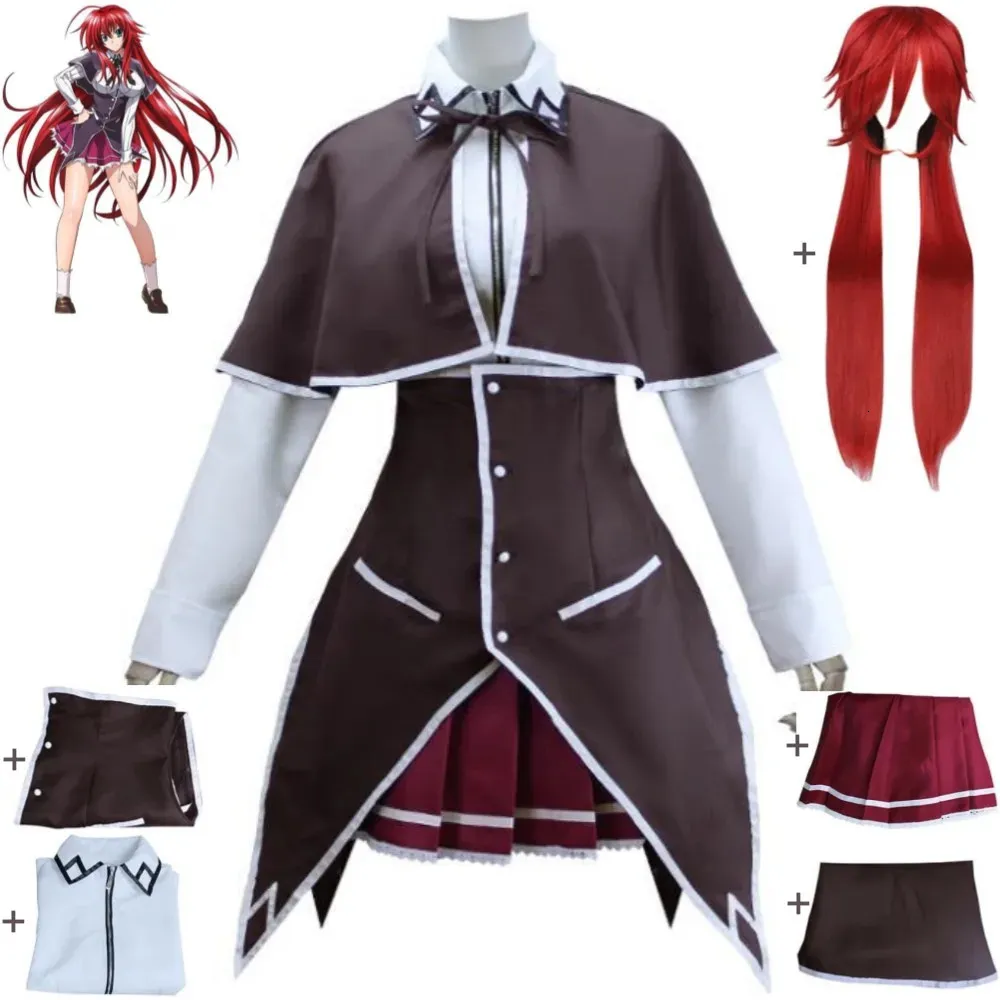 Anime High School Rias Gremory Cosplay Costume Cloak Top Jirt Adult Adult Woman Child Child Uniform Hallowen Suit 240319