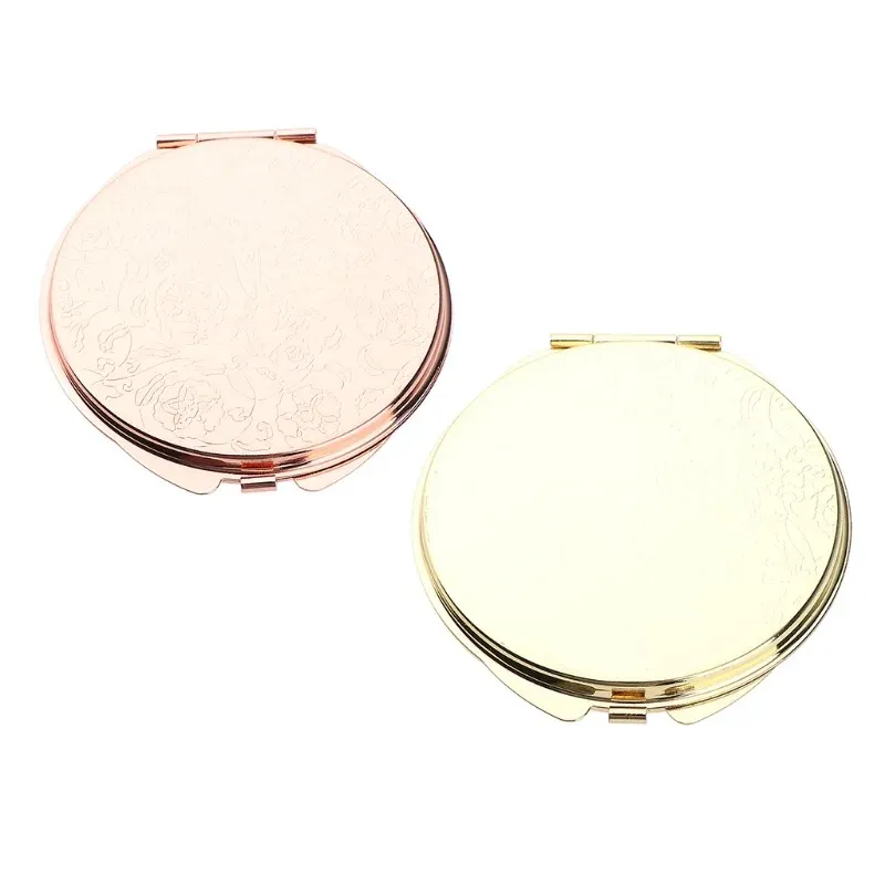 2024 Cosmetic Magnifying Pocket Compact Double-Sided Folding High-Grade Round Metal Makeup Small Mirror Cricle For Purse Travel Ba