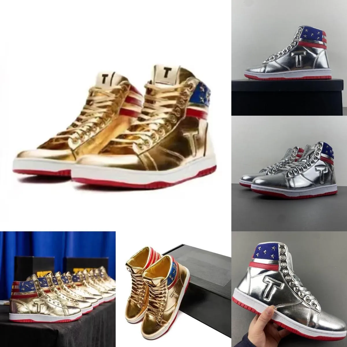 2024 T Trump Sneakers Basketball Casual schoenen The Never Surrender High-Tops Designer 1 TS Gold Custom Men Sneakers Comfort Sport Trendy veter-size36-45