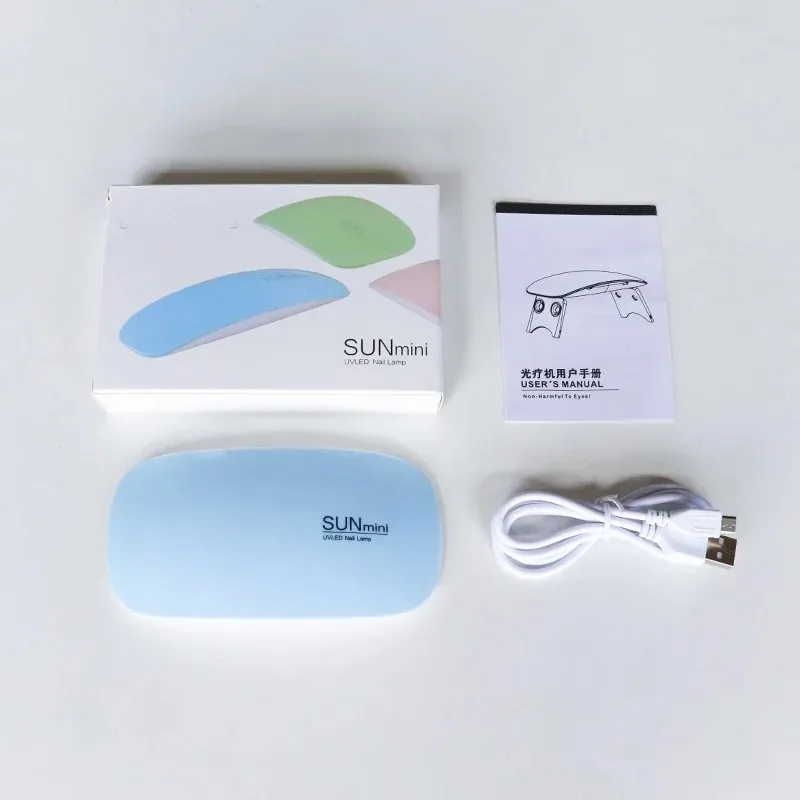 Tragbare UV -Nagellampe für schnelle und einfache Nageltrocknung mit Sonne Mini 6W Nageltrockner und USB -Kabel für Nagellackdose als 120 Zeichen