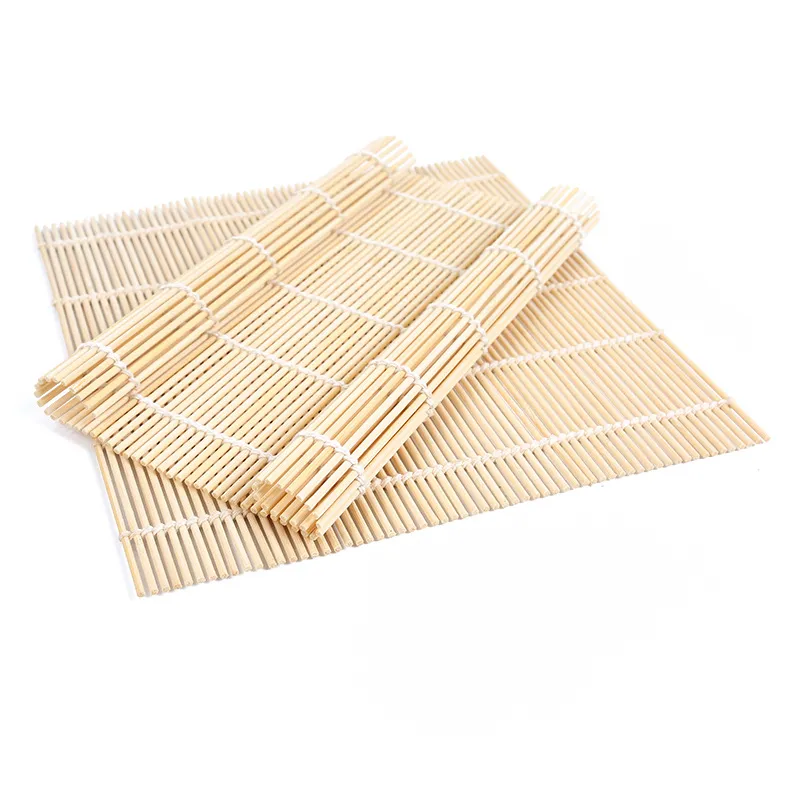 Pele branca sushi rolo obturador atacado estilo japonês saco de lavagem bola arroz molde sushi bambu cortina diy gadget 24cm a granel