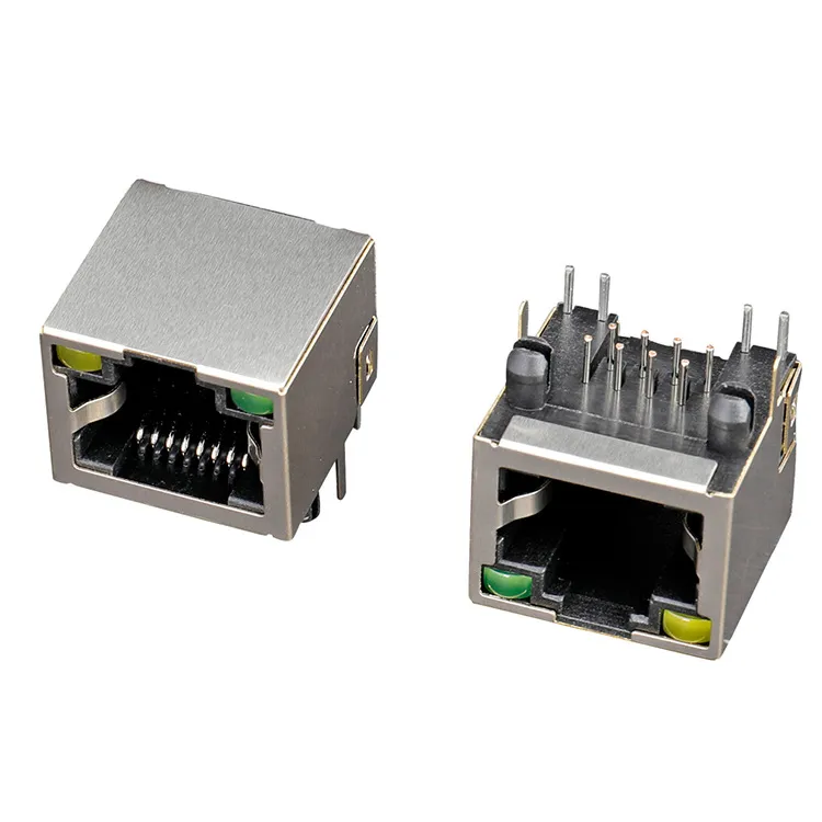 8P8C RJ45 network interface with light 90 degree PCB JACK connector Ethernet interface socket socket