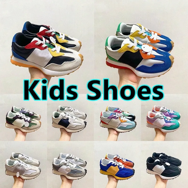 327 Kids running shoes Toddler Sneakers Girls Boys Trainers Sea Salt Black Dark Violet Summer Jade Multicolor Oak Leaf Grey Runner shoeE0G5#