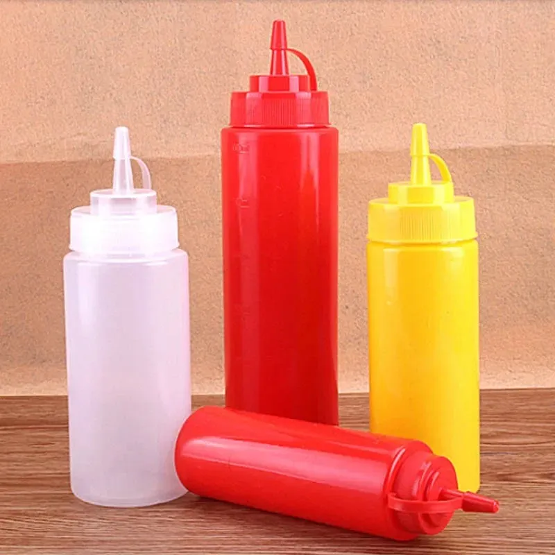 NEW 2024 Sauce Bottle Cooking Tools Plastic Squeeze Bottle Olive Oil Storage Jar Condiment Dispenser Vinegar Seasoning Accessories