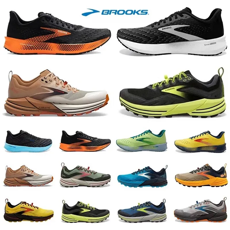 Brooks Cascadia 16 Hommes Chaussures de course Hyperion Tempo triple noir blanc gris jaune orange maille mode formateur Sneaker hommes de plein air sport décontracté top designer