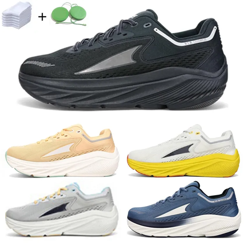 2024 Via Olympus 2 män Kvinnor Running Shoes Racing Designer Sneaker Black Grey Navy Blue Orange Yellow Mens Professional Cyned Outdoor Trainers Sport Sneakers