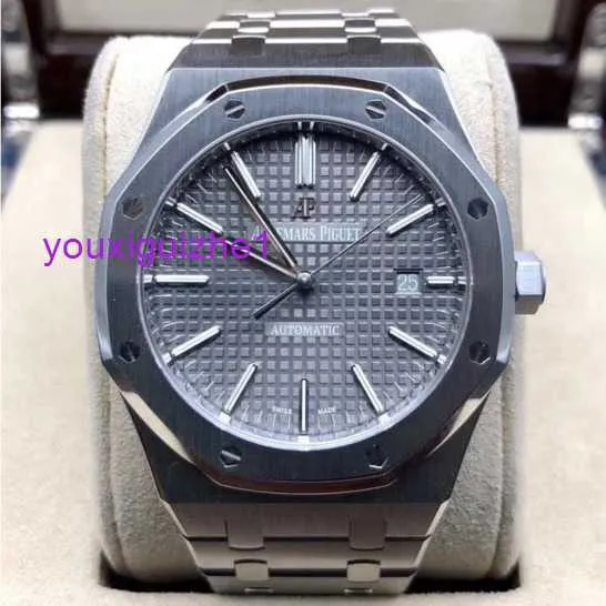 Montre-bracelet de luxe AP Royal Oak série 15400ST précision acier cadran gris hommes mode loisirs affaires sport machines montre