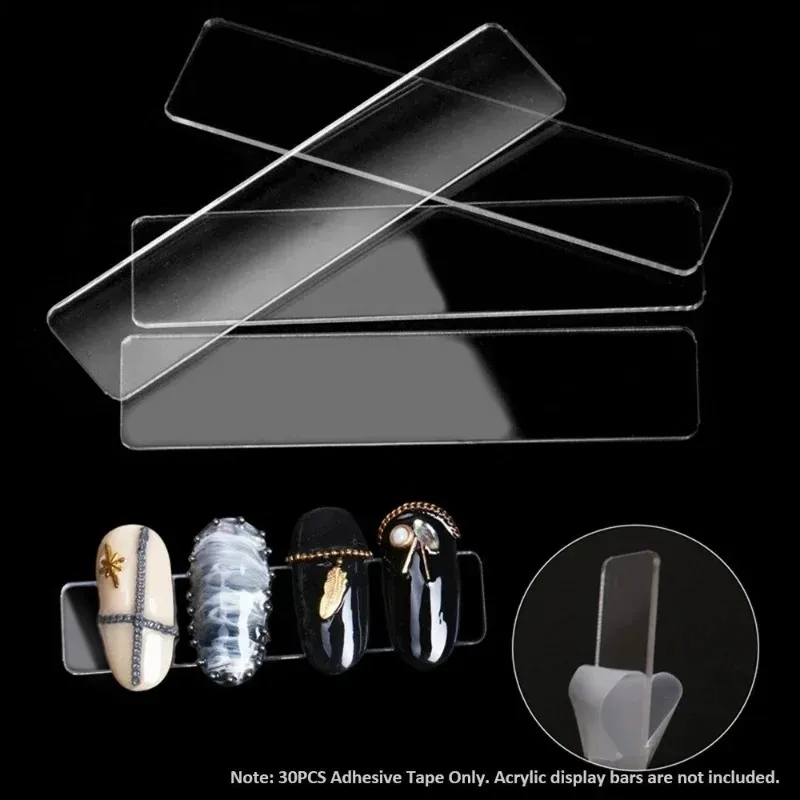 2024 Nail Art Tools gesneden vrij dubbelzijdige tape transparante kristalstickers sticker Acryl display strip nagelkit voor nagelhulpmiddelen