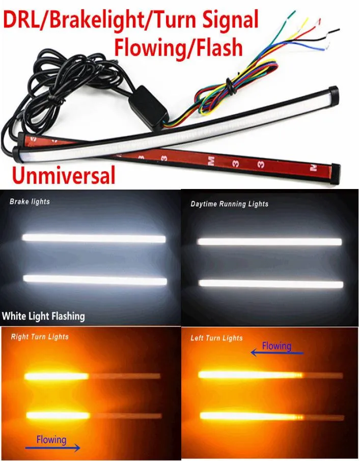 2PCSLot 30cm Switchback Vloeiende Auto DRL LED Knight Rider Richtingaanwijzer Remlicht Strip5636905