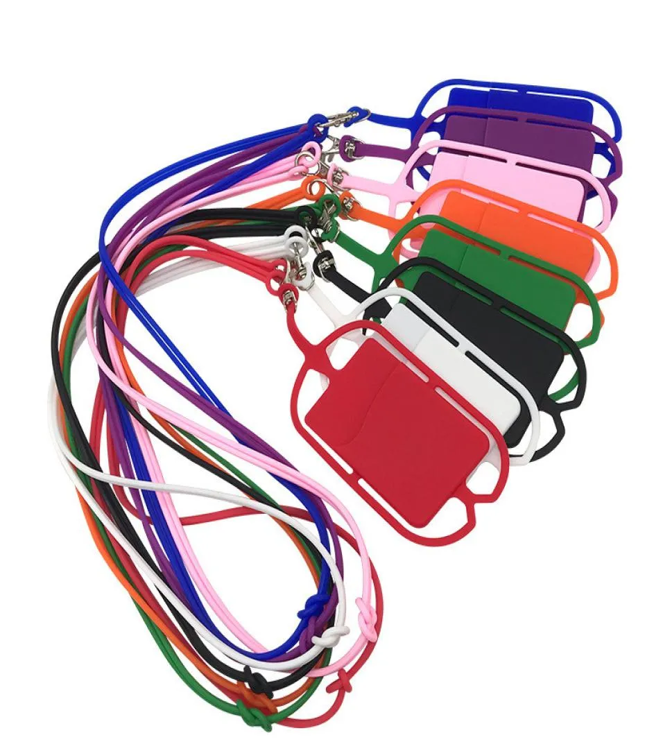 Lanières en Silicone sangle de cou collier fronde porte-carte sangle pour iPhone X 8 universel téléphone portable 4064420
