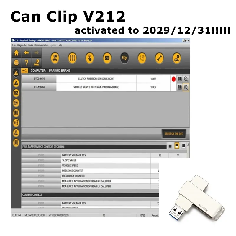 2024 Hot Sale Software Can Clip V212 For Renault Can Clip OBD2 Diagnostic software Reprog V191 Dialogys V4.72 Via Download Link