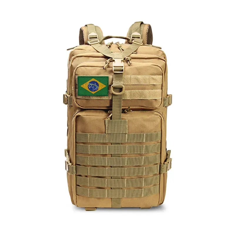 Bags 50L Capacity Men Army Military Tactical Large Backpack Waterproof Outdoor Sport Hiking Camping Hunting Rucksack Brazilian flag