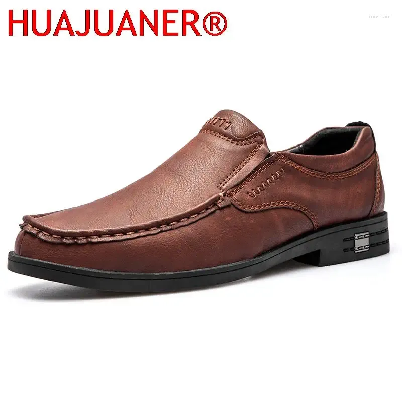 Casual Shoes Mens Slip On Leather Loafers Male Lightweight Flats Walking Fashion Business Formal Mocasines Hombre