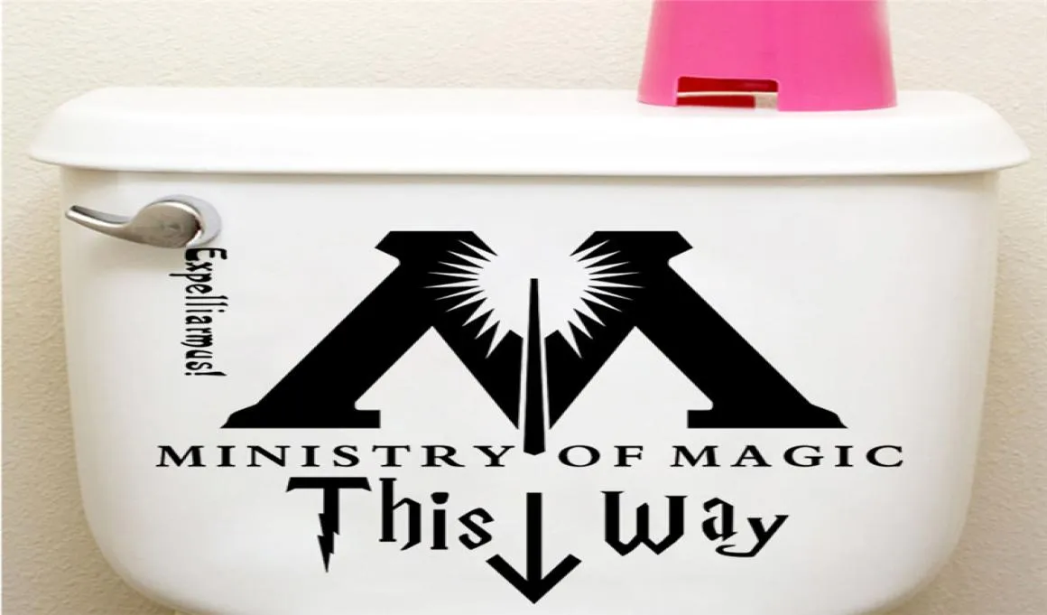 Autocollant mural du ministère de la magie de cette façon, décoration de porte de toilette, autocollant mural, décor de parodie, Quotes6037028