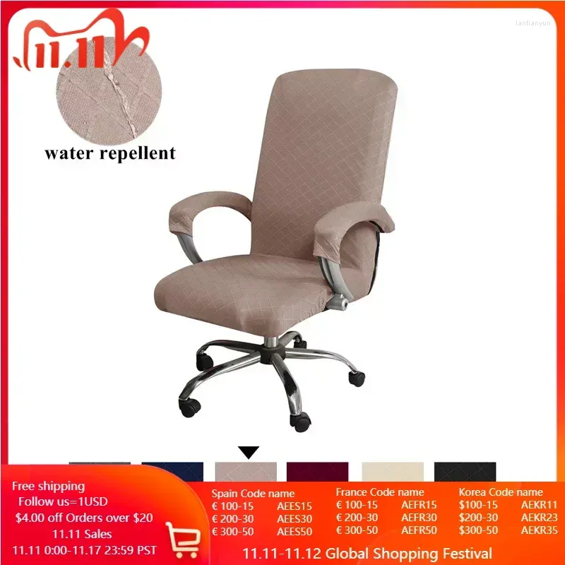 Chair Covers Soild Color Jacquard Office Cover Elastic Computer Seat Case Stretch Dustproof Gaming With Armrest