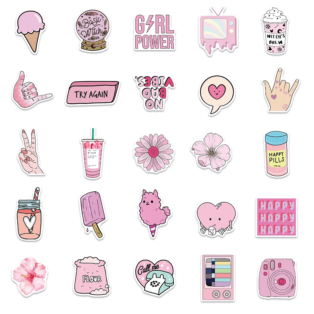 Pinl Sticker Label Pink VSCO Y2K Stickers Cute Aesthetic Decals... From Ddmyfriend, $18.51 ...