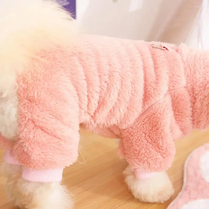 Abbigliamento per cani Tessuto morbido e spesso Abbigliamento per animali domestici Abiti invernali accoglienti Collo alto in peluche lungo con anello di trazione Caldo e carino