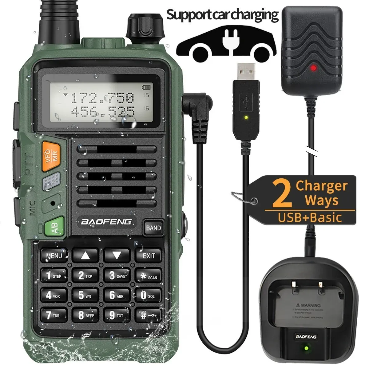 Talkie walkie talkie baofeng uv s9 plus émetteur-récepteur de poche puissant avec UHF VHF double groupe à long terme ham uv5r bidiromutial radio 230816