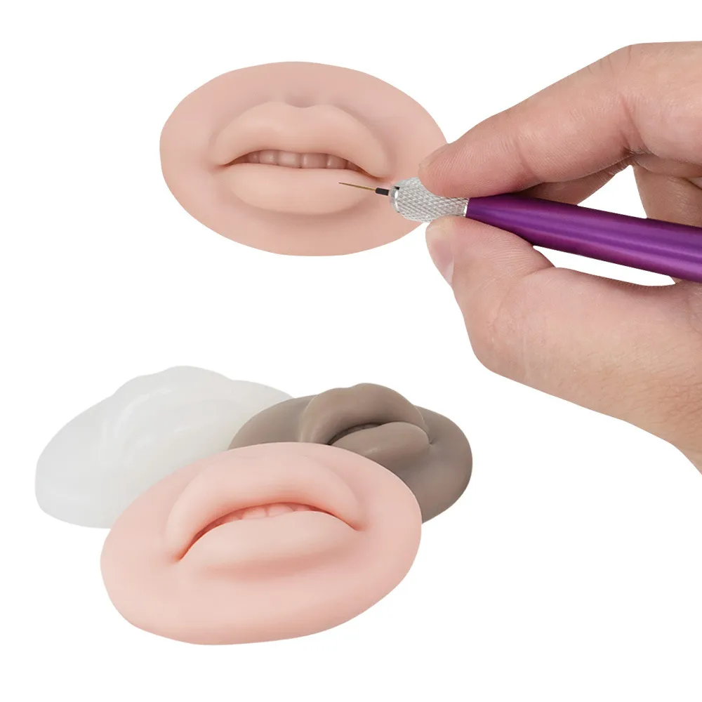 5d personnes tatouage les lèvres en silicone pratique le gabarit de lèvre de sourcils en cuir tatouage des sourcils flottants doodle lèvres pratiquer les lèvres