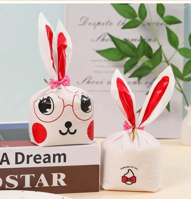 Present Wrap 50st Candy and Self-Slealing Bag Sweet Cartoon Ears Snack Packaging Souffle Baking Wholesale