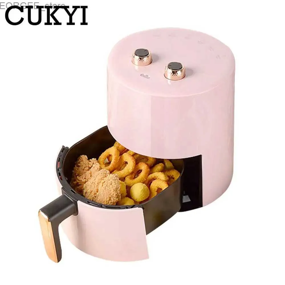 Air Fryers CUKYI 3.7L 1300W electric air fryer baking oven automatic cooking machine French fries baking machine fruit dryer barbecue tool oil-free 220V Y240402