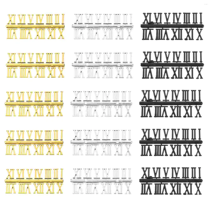 Clocks Accessories 15 Sets Clock Number Plate Roman For Tricolor Digital Numbers Plastic Wall Numerals