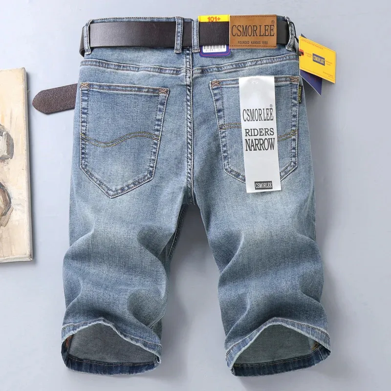 Letnia marka odcinek cienki bermuda męska bawełniana jeansy dżinsy mężczyzn długość kolan miękka ropa hombre szorty 240327