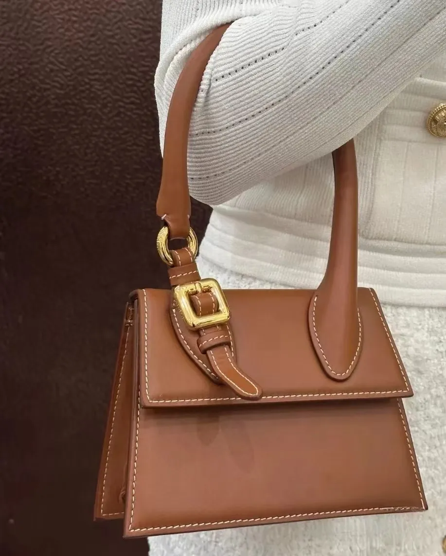 Retro Side-Buckle Top Handle Tote Bag