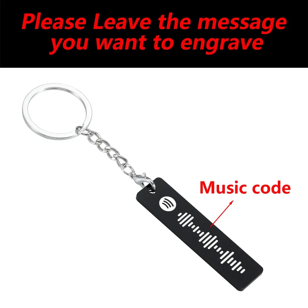 Personlig klar akryl nyckelring spotify skanningskod musiknyckelkedjor för kvinnor män anpassade spotify jubileumsgåvor nyckelring