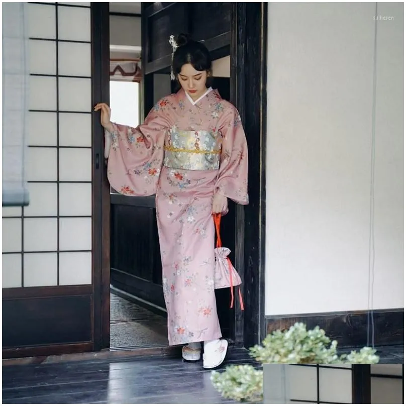 Etniska kläder japanska traditionella kimono hajuku klänningar haori långa kläder yukata ao dai klänning cosplay kostymer orientaliska pyjamas dr dhwb4