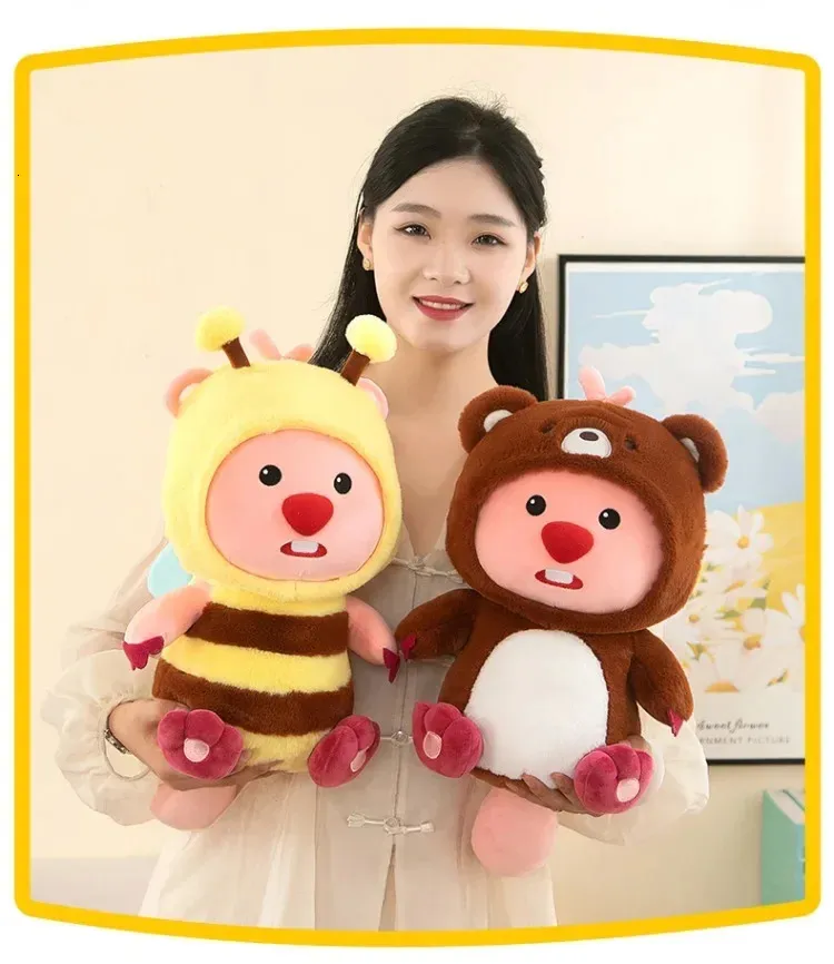 Kawaii Loopy Plush Toys 60cm Soft Stuffed Bee Bear Dress Up Kawaii Loopy Plush Toys 60cm Soft Stuffed Bee Bear Dress Up
