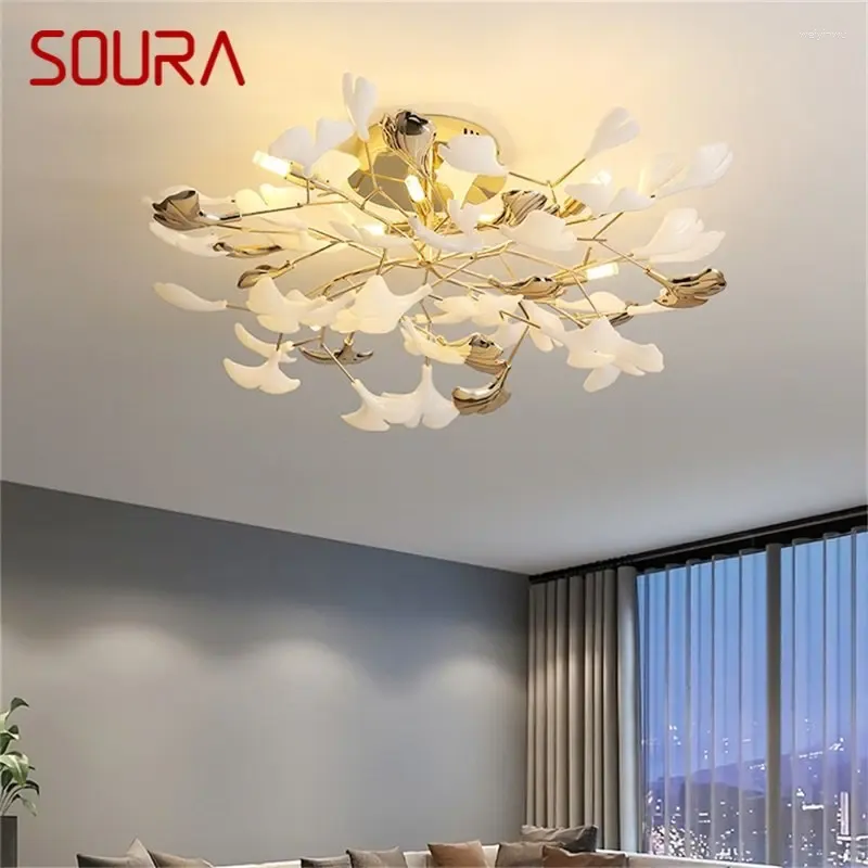 Plafondlampen SOURA Nordic Lampen Creatieve Ginkgo Biloba Armaturen LED-verlichting Decoratief voor thuisgang