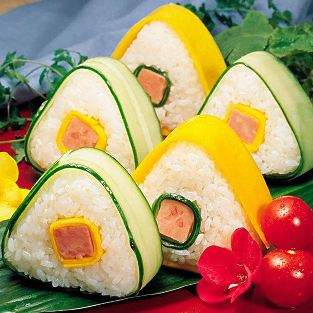 Sushi onigiri mögel dekor ris boll maker plast triangulär form kök sushi verktyg kök tillbehör