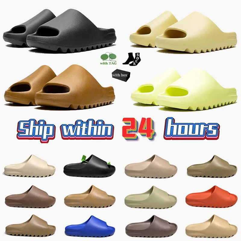 Projektant Slipper Slides dla mężczyzn Slider Sandałów Outdoor Slide Eva Bone Biały sandał Onyks czarny piasek czysty kapcie Vermillion Summer Beach