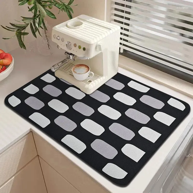 Tapis Machine à laver tapis anti-poussière tapis de vidange de café antidérapant cuisine réfrigérateur micro-ondes haut poussière protection polyvalente