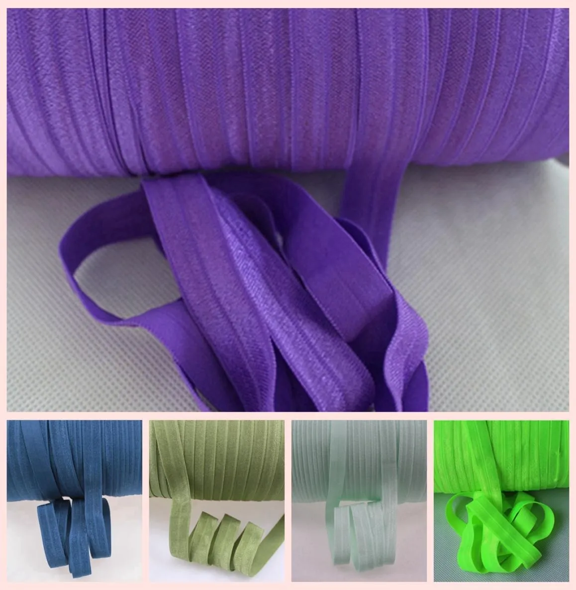 58quot solide FOE plier sur élastiques Spandex Satin bande dentelle couture garniture bricolage Pick color8930528