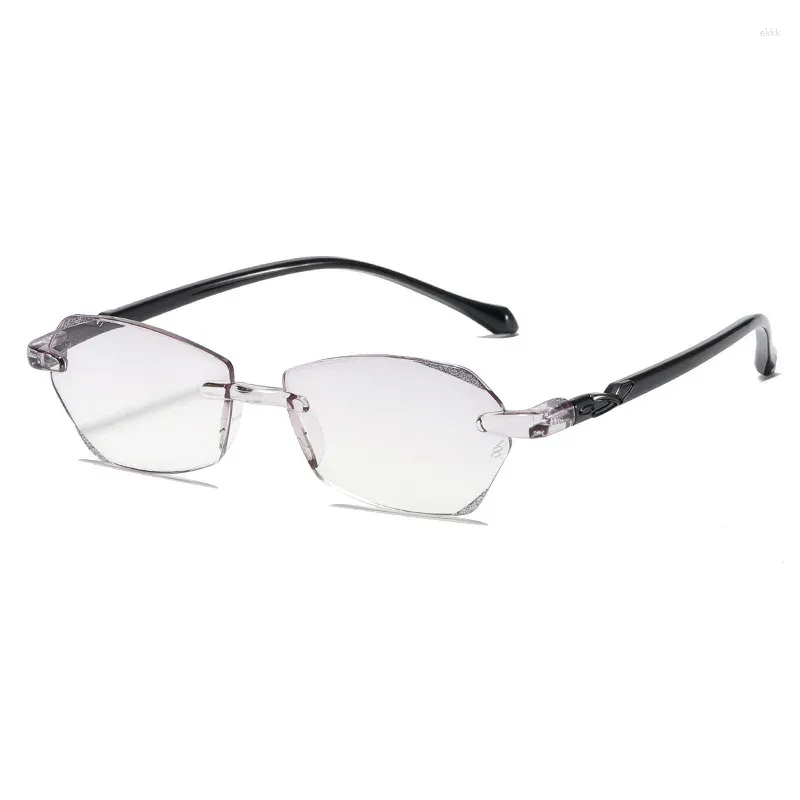 Sunglasses Ultra Light Retro Anti Blue Reading Glasses Fashionable Cut Rimless Neutral Hyperopia Presbyopia Eyewear