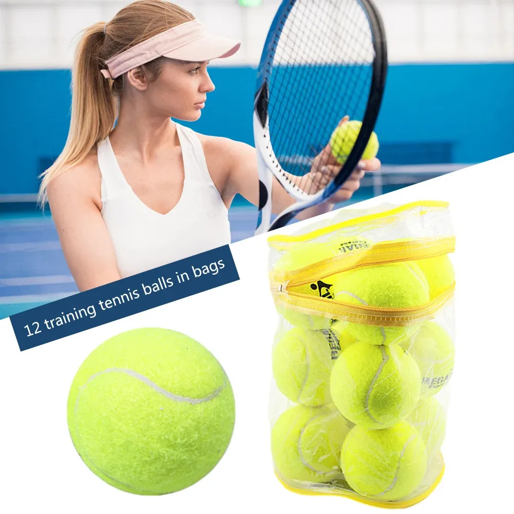 12st tjock gummi tennisträning boll husdjur som spelar bollar hög studs övning tennisbollar för nybörjare träning boll 240322