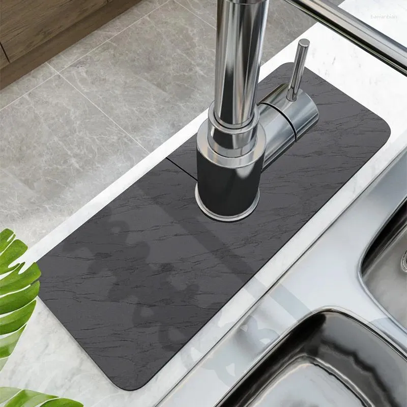 Bath Mats Faucet Absorbent Mat Bathroom Sink Quick-dry Washing-up Kitchen Countertops Waterproof And Mildew Resistant