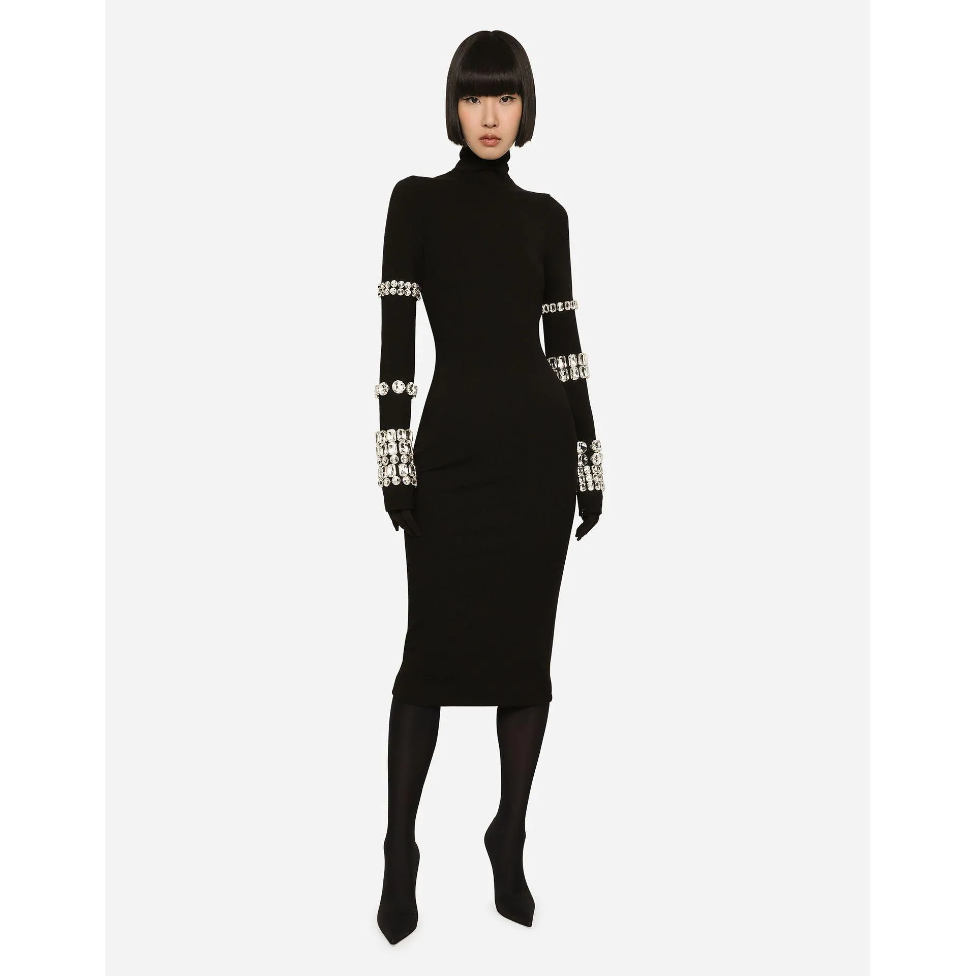 Runway Dresses 100 2023 klänning Spring Autumn Märke samma stil Empire Crew Neck Långärmning Black Womens Fashion Moduofe Drop Delivery A DHHV0