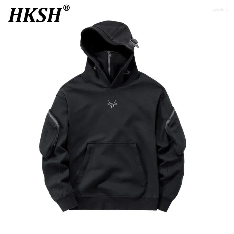 Sweat à capuche pour hommes HKSH Tide Dark printemps automne fonctionnel Style Punk masque facial sweat à capuche Design de Niche High Sense HK0186